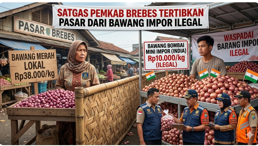 Lindungi Petani Lokal, DPKP Brebes Gandeng Satgas Sisir Bawang Impor Ilegal
