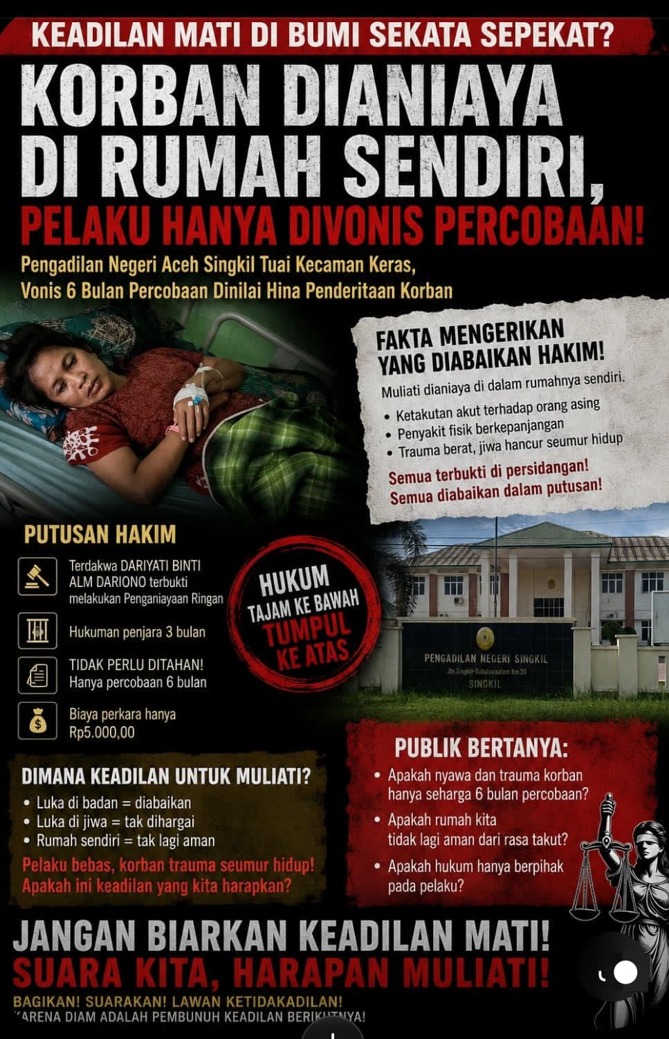Profesor Sutan Nasomal Penanggungjawab Timpas 1,Aceh Singkil Minta Tinjau Kembali Keputusan PN Atas Kasus Muliati!!!.