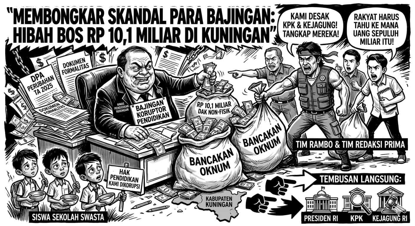 Dugaan Skandal Hibah BOS Rp10,1 Miliar di Kuningan: Tim Rambo Desak KPK dan Kejagung Periksa Oknum Disdikbud