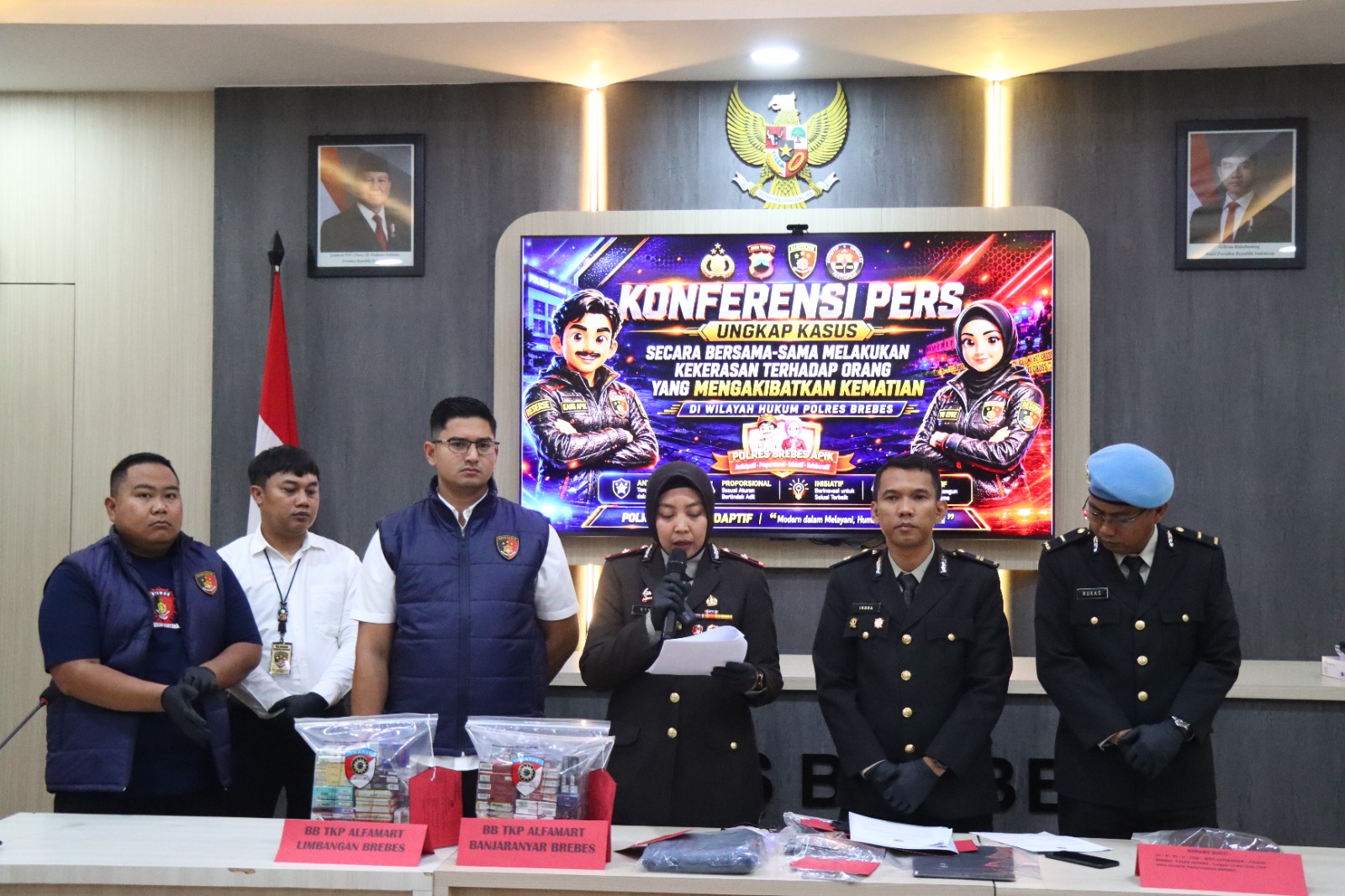 Polres Brebes Gelar Press Rilis: Empat Kasus Kriminal Menonjol Berhasil Diungkap