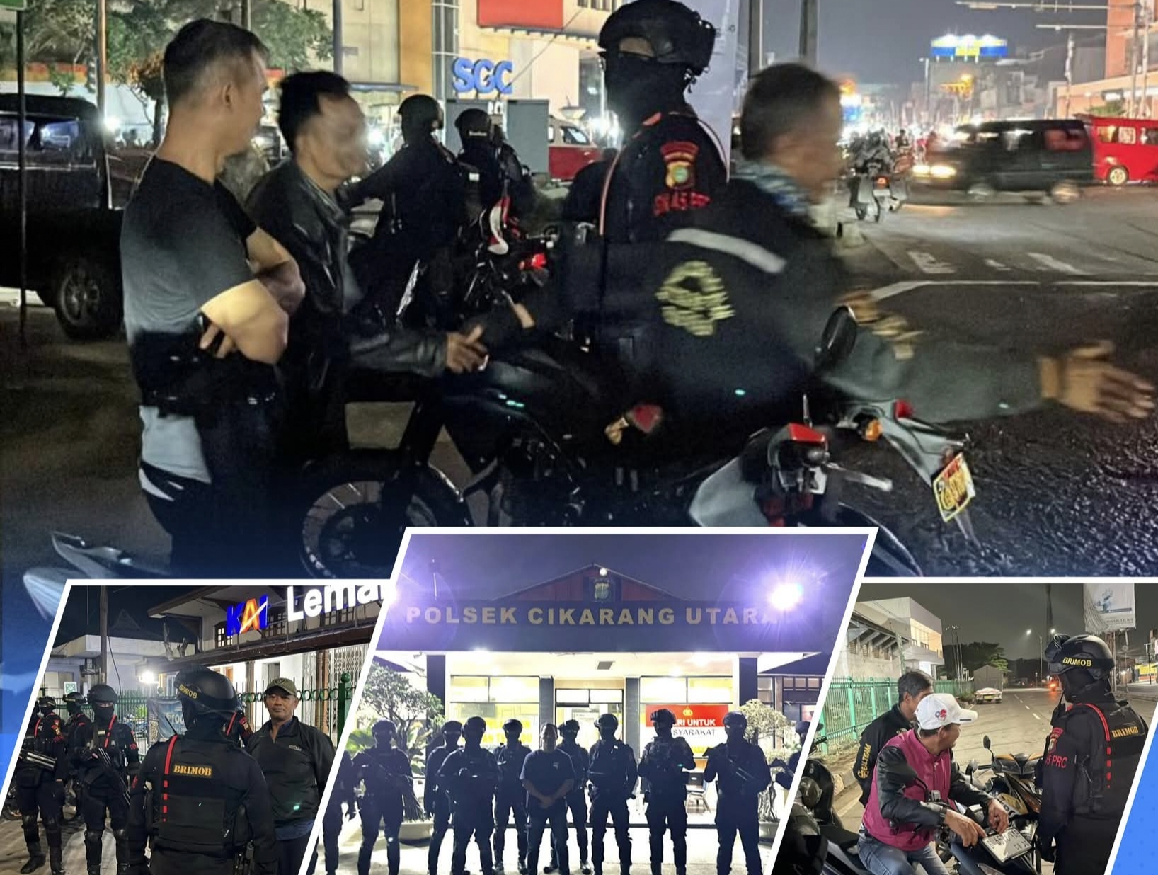 Patroli Brimob Yon D Pelopor Jaga Keamanan Wilayah Kabupaten Bekasi Tetap Kondusif