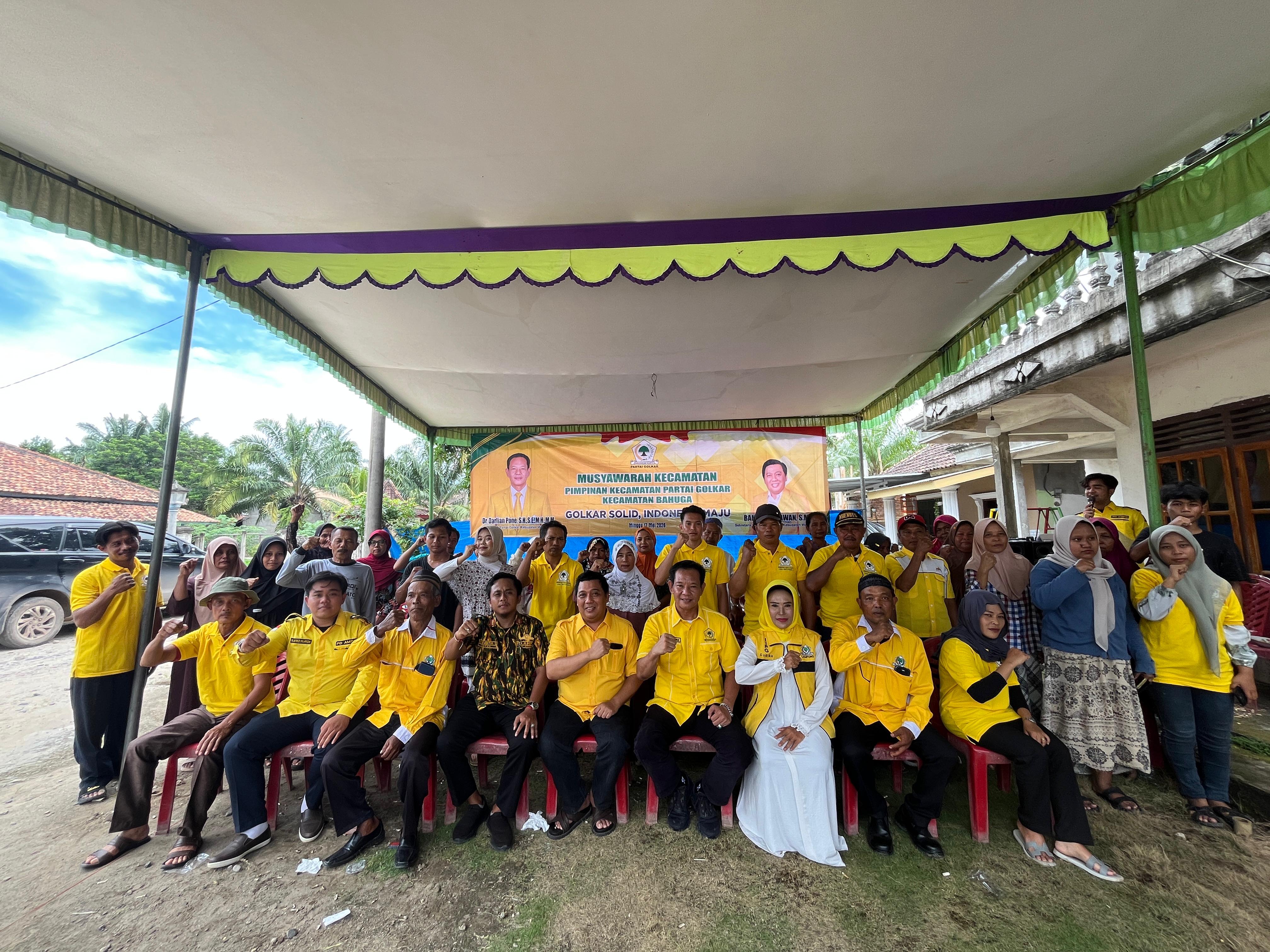 Dr Darlian Pone Buka Muscam Partai Golkar Kecamatan Bahuga, Haris Hermanto Terpilih Aklamasi