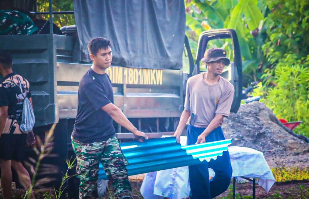 Sinergis TNI-Polri Sukseskan Pelaksanaan TMMD Ke-128 Kodim 1801/Manokwari