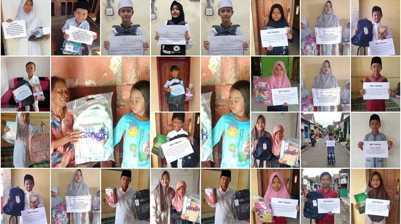 Jaga Tradisi 10 Muharram, FKGD Brebes Salurkan Bantuan Peralatan Sekolah bagi Anak Yatim Piatu