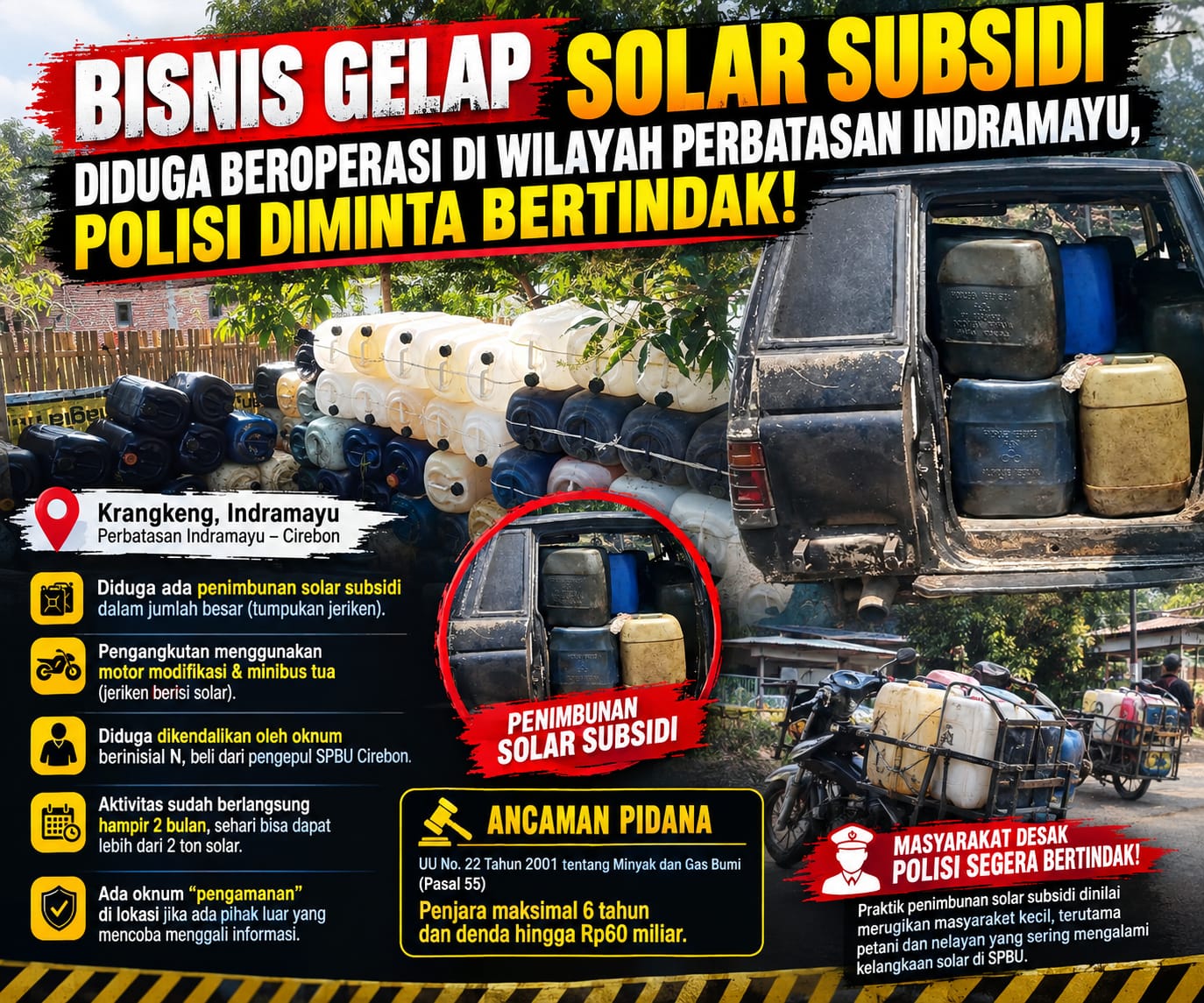 Dugaan Kuat Oknum H. Nanang Bisnis Gelap Solar Subsidi Di Wilayah Perbatasan Indramayu, Polisi Diminta Bertindak
