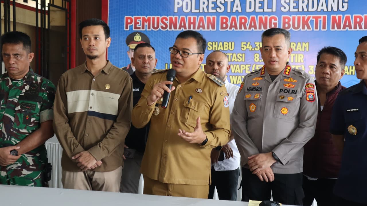 Ungkap Ratusan Kasus Narkotika, Bupati Asri Ludin Tambunan Mengapresiasi dan Dukung Penuh Polresta Deliserdang